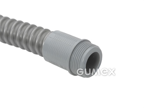 Konektor AS 170 P, pro chráničky 10mm, vnější závit PG7, IP40, PA6, -35°C/+80°C, šedý